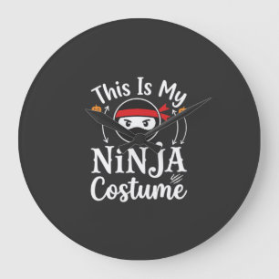 Reloj Redondo Grande Diseño de disfraz de ninja divertido para Hallowee