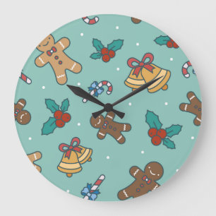 Reloj Redondo Grande Diseño de dulces para Navidades festivos