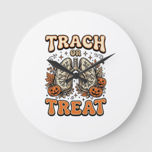 Reloj Redondo Grande Diseño de enfermera de Halloween de traqueostomía