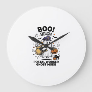 Reloj Redondo Grande Diseño de entrega de Halloween en modo fantasma pa