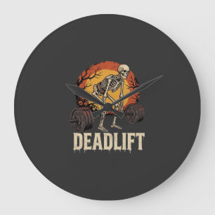 Reloj Redondo Grande Diseño de entrenamiento de gimnasio de Halloween d