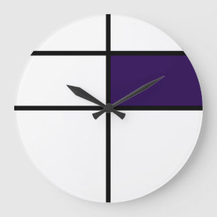 Reloj Redondo Grande Diseño de estilo monduo-piet: morado
