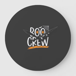 Reloj Redondo Grande Diseño de fantasma de Halloween Boo Crew_1