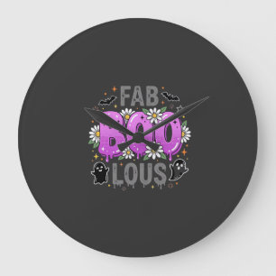Reloj Redondo Grande Diseño de fantasma de Halloween Fab Boo Lous_1