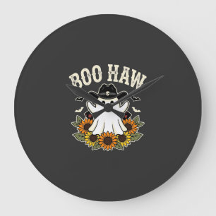 Reloj Redondo Grande Diseño de fantasma de Halloween occidental Boo Haw