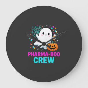 Reloj Redondo Grande Diseño de fantasma de la tripulación de Pharma-Boo