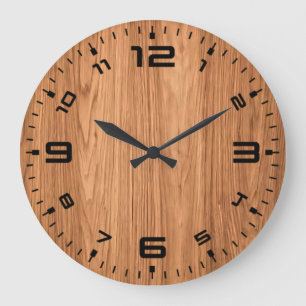 Reloj Redondo Grande Diseño de fondo de textura de madera-35455