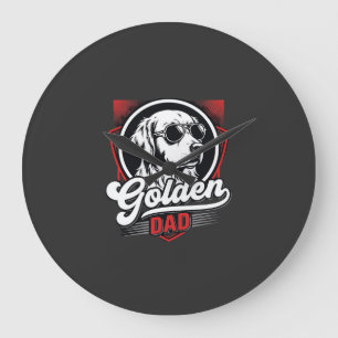 Reloj Redondo Grande Diseño de gafas de sol Golden Dad Golden Retriever