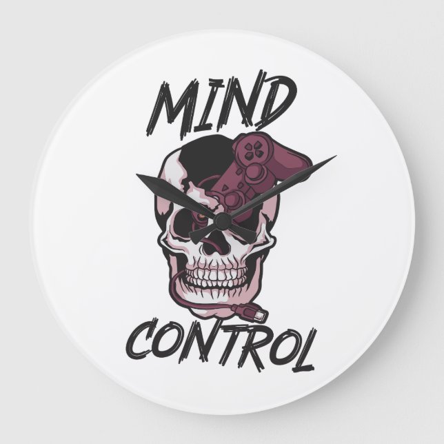 Reloj Redondo Grande Diseño de juegos de control mental (Anverso)