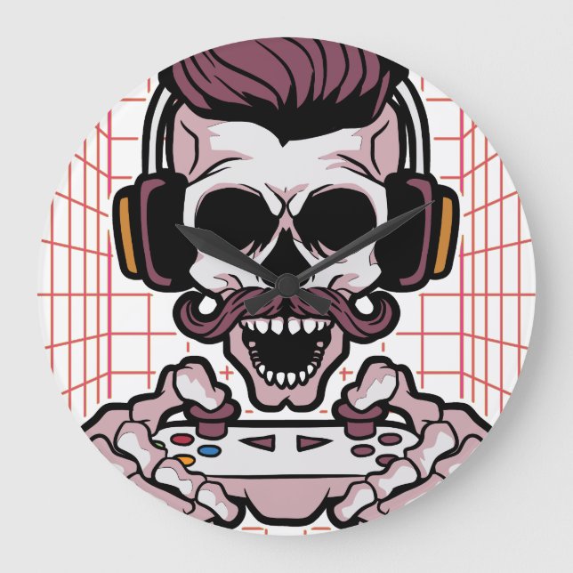 Reloj Redondo Grande Diseño de juegos experto en distanciamiento social (Anverso)