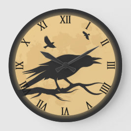 Reloj Redondo Grande Diseño de la silueta de Halloween del vintage