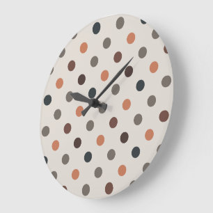 Reloj Redondo Grande Diseño de lunares de bosques tonos tierra ligeros