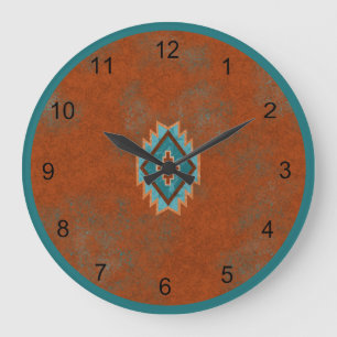 Reloj Redondo Grande Diseño de Mesa Geométrica de Cañones del Suroes