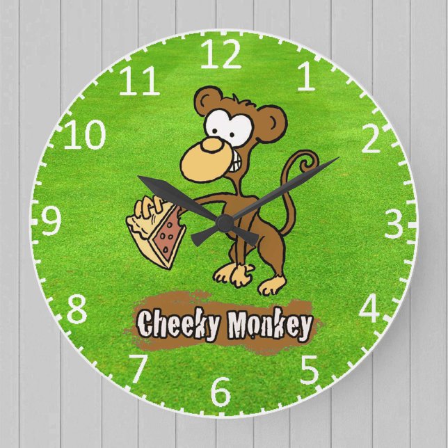 Reloj Redondo Grande Diseño de mono personalizado (Subido por el creador)