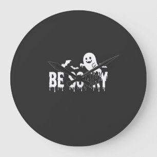 Reloj Redondo Grande Diseño de murciélago fantasma aterrador de Hallowe