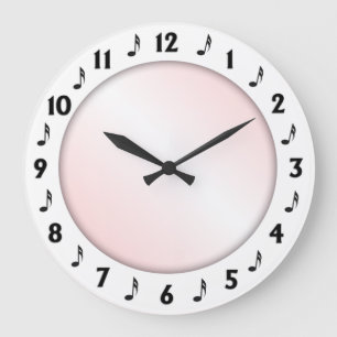 Reloj Redondo Grande Diseño de música trendy rosa