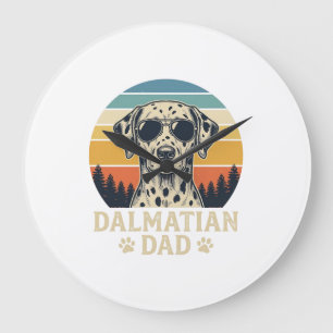 Reloj Redondo Grande Diseño de padre dálmata vintage para amantes de lo
