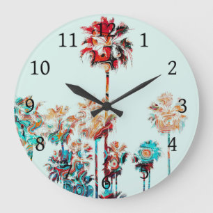 Reloj Redondo Grande Diseño de palmeras de playa 243