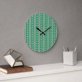 Reloj Redondo Grande Diseño de patrón abstracto geométrico esmeralda 13
