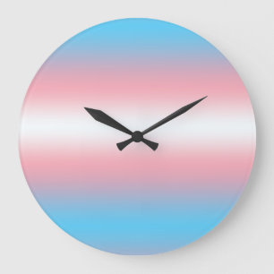 Reloj Redondo Grande Diseño de patrón de bandera de orgullo transgénero