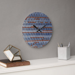 Reloj Redondo Grande Diseño de patrón en zigzag abstracto moderno 1283