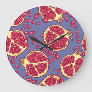 Reloj Redondo Grande Diseño de patrón sin foco de fruta granada