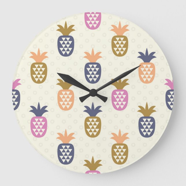 Reloj Redondo Grande Diseño de patrones de cosecha de piña sin soldadur (Anverso)