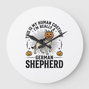 Reloj Redondo Grande Diseño de perro divertido disfraz de Halloween par
