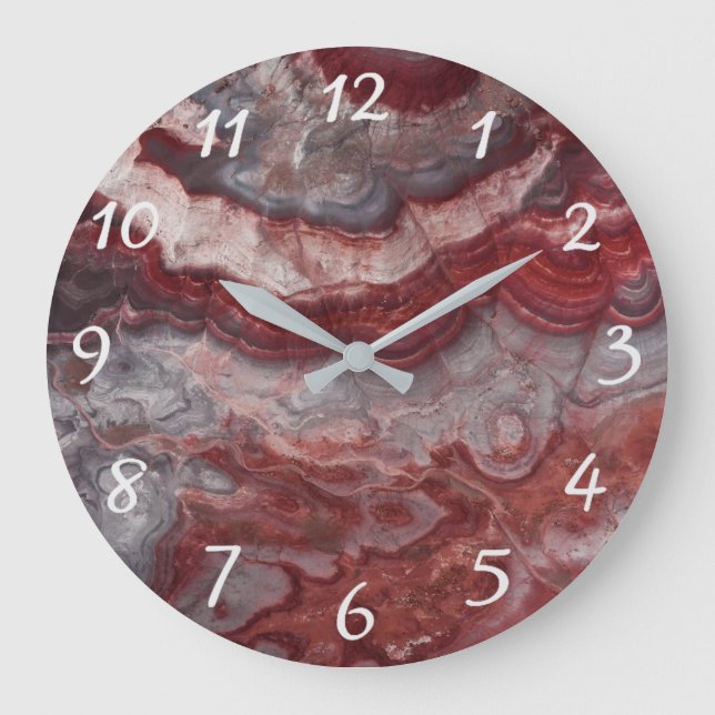 Reloj Redondo Grande Diseño de Piedra (Anverso)