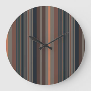 Reloj Redondo Grande Diseño de rayas de bosques de bosque oscuro