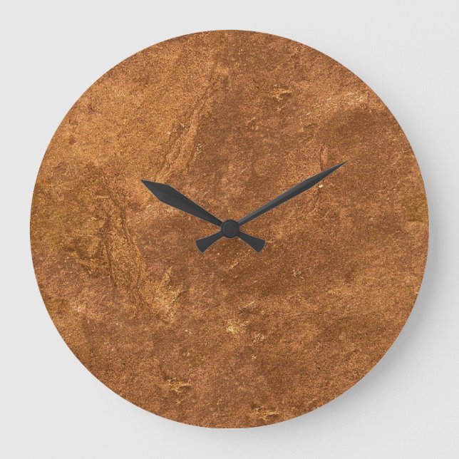 Reloj Redondo Grande Diseño de Sandstone Brown (Anverso)