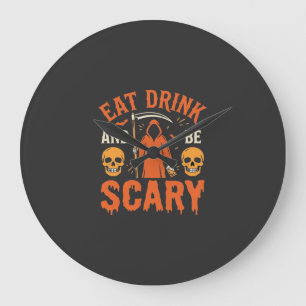 Reloj Redondo Grande Diseño de segador espantoso de Halloween Come Bebe