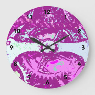 Reloj Redondo Grande Diseño de Steampunk Rosado