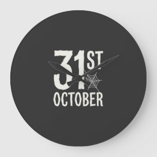 Reloj Redondo Grande Diseño de telaraña de araña de Halloween del 31 de
