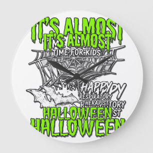 Reloj Redondo Grande Diseño de telaraña de Halloween para terapeutas re