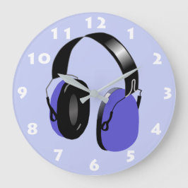 RELOJ REDONDO GRANDE DISEÑO DE TELÉFONOS DE MÚSICA AZUL DE DJ