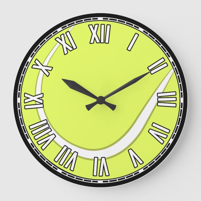 Reloj Redondo Grande Diseño de tenis (Anverso)