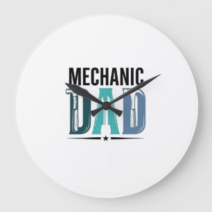 Reloj Redondo Grande Diseño de tipografía de herramienta vintage de pap