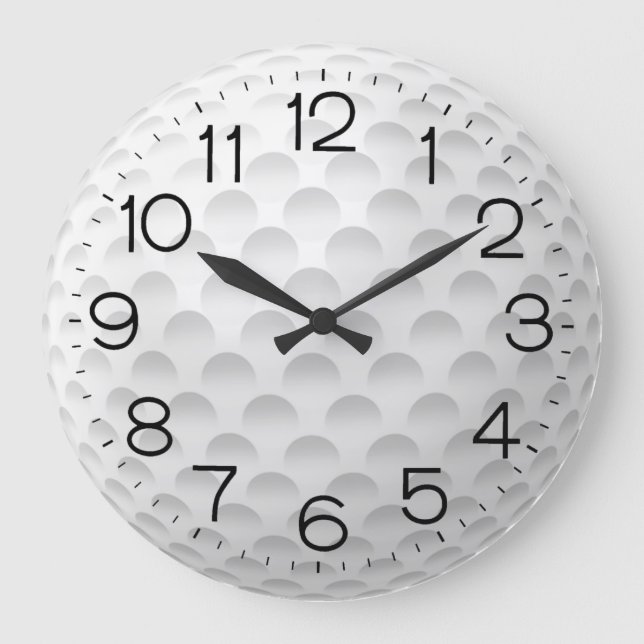 Reloj Redondo Grande Diseño de una pelota de golf blanca (Anverso)