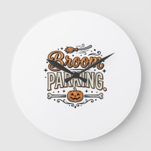 Reloj Redondo Grande Diseño de vector de bruja vintage de Halloween de