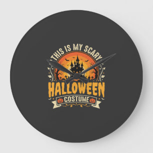 Reloj Redondo Grande Diseño de vector de disfraz de Halloween aterrador