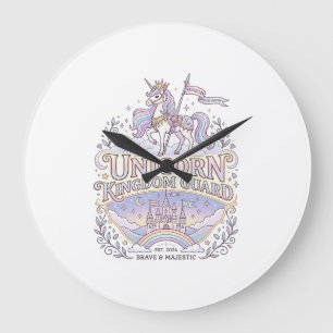 Reloj Redondo Grande Diseño de vector de idea de regalo de unicornio co