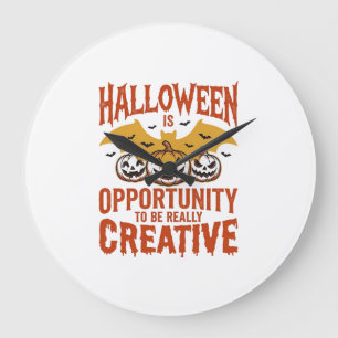 Reloj Redondo Grande Diseño de vector vintage de murciélago de calabaza