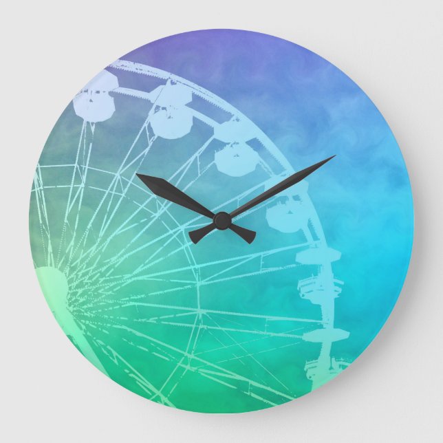 Reloj Redondo Grande Diseño de verano del carnaval (Anverso)