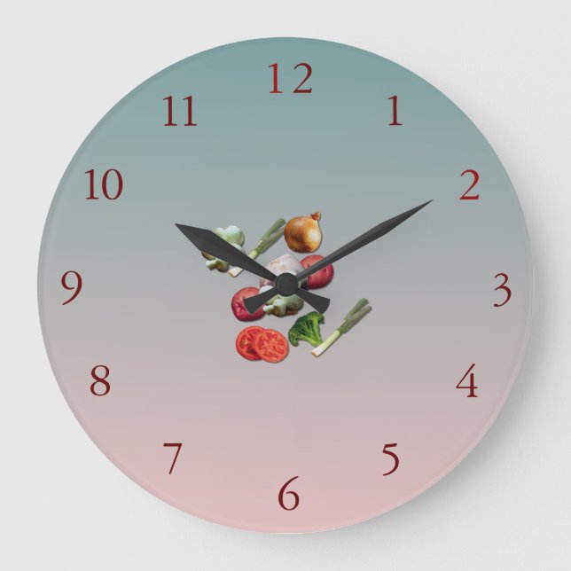 Reloj Redondo Grande Diseño de Verduras> Cuaderno de cocina (Anverso)