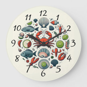 Reloj Redondo Grande Diseño de vida marina