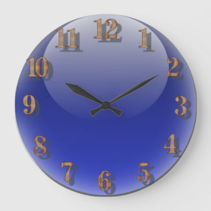 Reloj Redondo Grande Diseño de vidrio azul