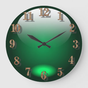 Reloj Redondo Grande Diseño de vidrio verde