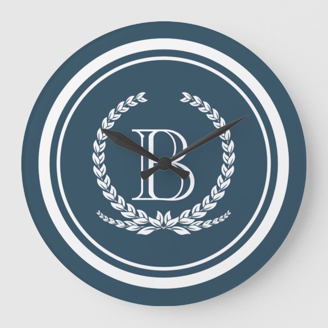 Reloj Redondo Grande Diseño del monograma (Anverso)