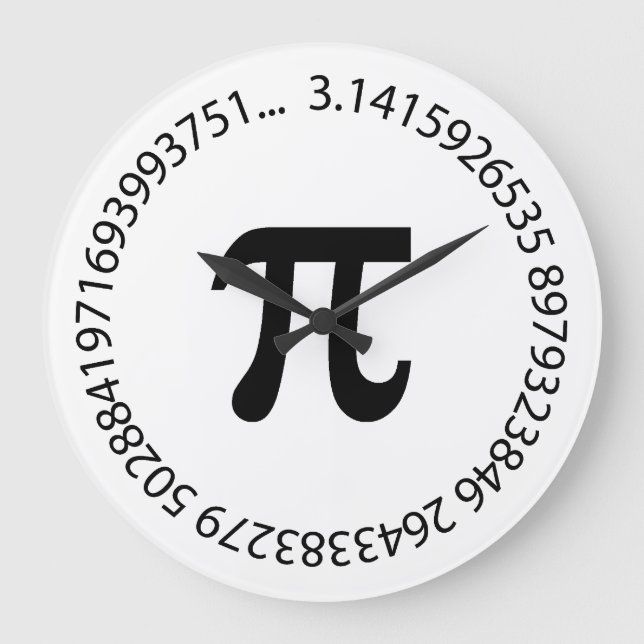 Reloj Redondo Grande Diseño del número del pi (Anverso)